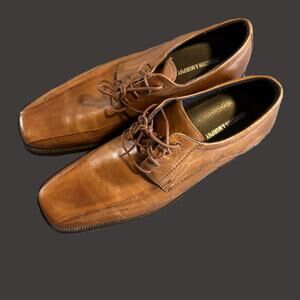 Johnson & Murphy Leather Lace-Up Dress Shoes Men's 12 M Tan Brown Oxford